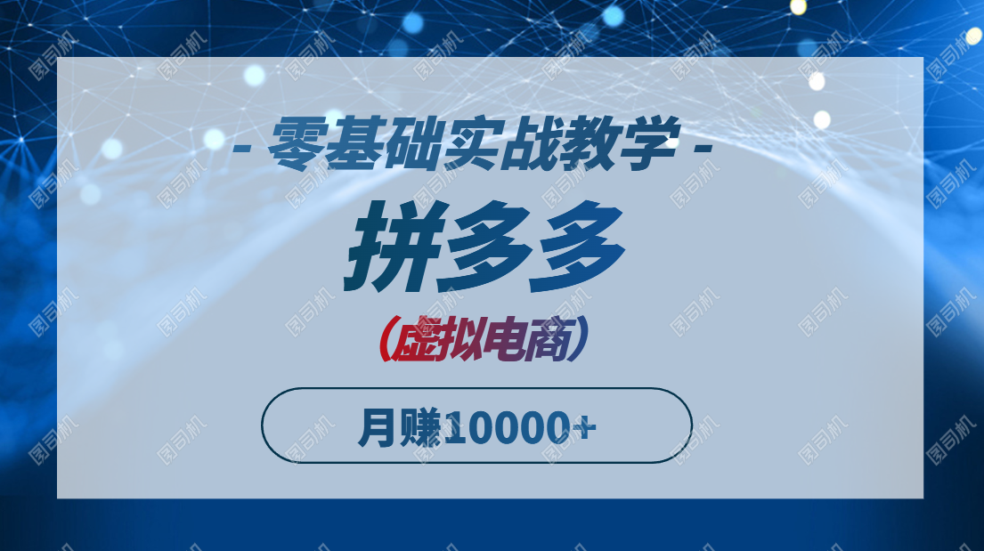 拼多多虚拟电商，零基础实战教学，快速打爆商品，新手也能月入10000+-悟思笔记，一个低调的学习营。