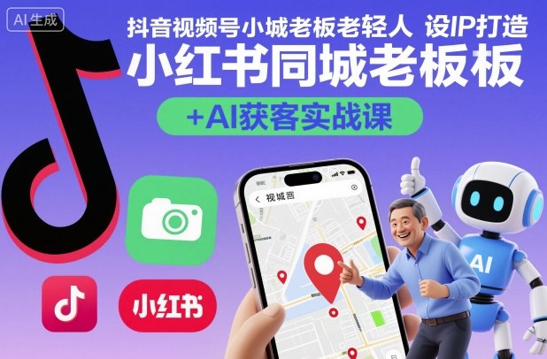 抖音视频号小红书同城老板轻人设IP打造+AI获客实战课，人设打造-算法拆解-拍摄剪辑-内容运营-AI创作-悟思笔记，一个低调的学习营。