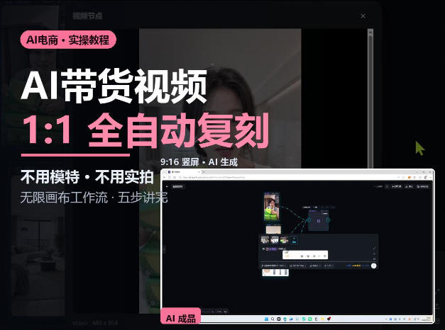 无限画布实操AI复刻带货视频完整流程不用模特不用实拍-悟思笔记，一个低调的学习营。