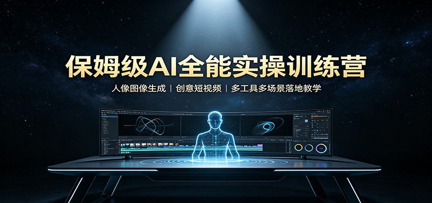 保姆级AI全能实操训练营：人像图像生成，创意短视频，多工具多场景落地教学-悟思笔记，一个低调的学习营。