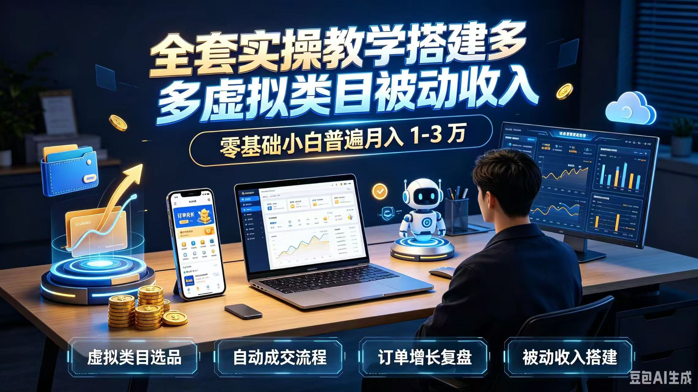 全套实操教学搭建多多虚拟类目被动收入，零基础小白普遍月入 1-3 万-悟思笔记，一个低调的学习营。