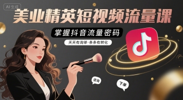 美业精英短视频流量课，掌握抖音流量密码，天天有询单，条条有转化-悟思笔记，一个低调的学习营。