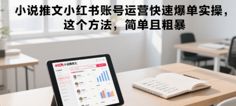 小说推文小红书账号运营快速爆单实操，这个方法，简单且粗暴-悟思笔记，一个低调的学习营。