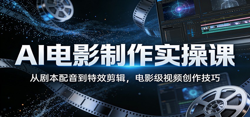 AI电影制作实操课：从剧本配音到特效剪辑，电影级视频创作技巧-悟思笔记，一个低调的学习营。