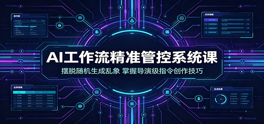 AI工作流精准管控系统课：摆脱随机生成乱象，掌握导演级指令创作技巧-悟思笔记，一个低调的学习营。