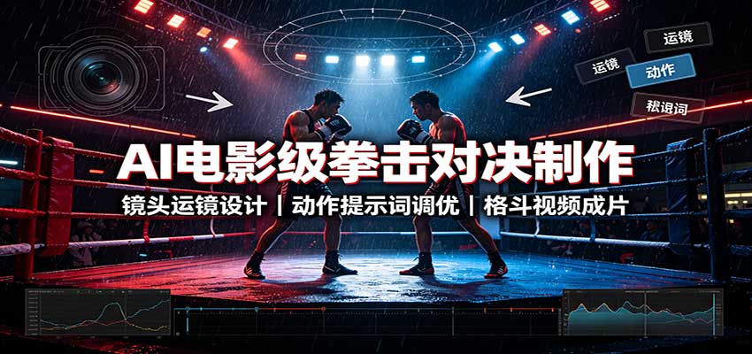 AI电影级拳击对决制作：镜头运镜设计，动作提示词调优，格斗视频成片-悟思笔记，一个低调的学习营。