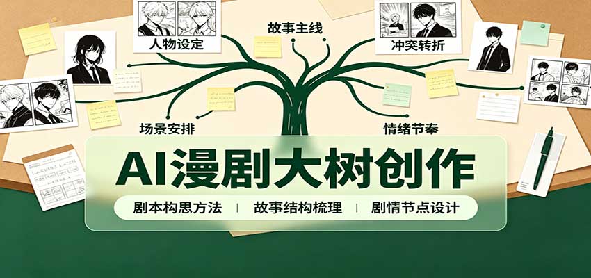 AI漫剧大树创作：剧本构思课程讲解，软件插件配置，配套工具资料完整梳理-悟思笔记，一个低调的学习营。