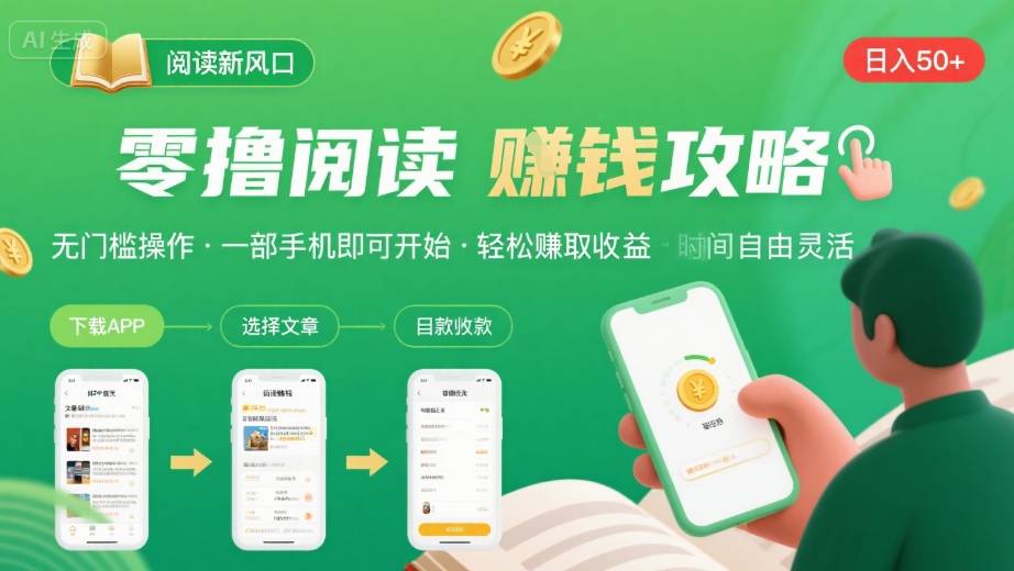 零撸阅读新风口，无门槛轻松挣，一部手机，日入 50-3张【揭秘】-悟思笔记，一个低调的学习营。