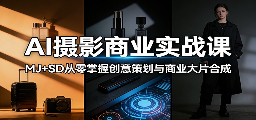 AI摄影商业实战课：MJ+SD从零掌握创意策划与商业大片合成-悟思笔记，一个低调的学习营。