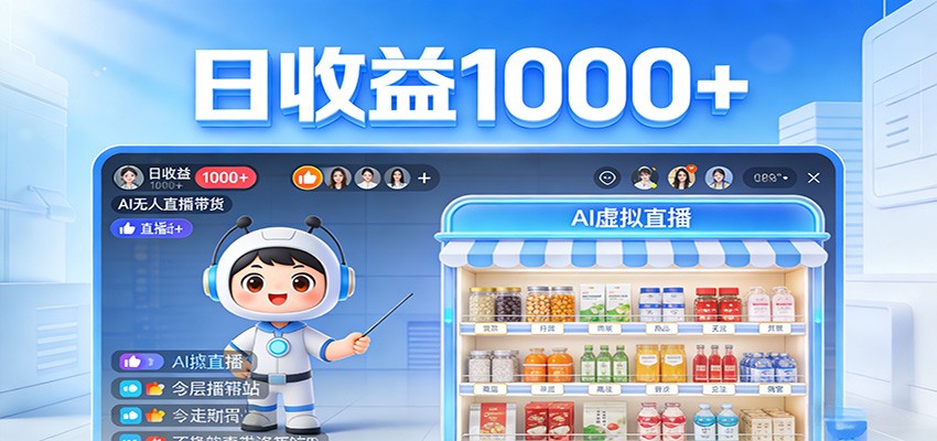 不用露脸不用说话，24小时自动卖货赚钱，全天自动直播，收益看得见-悟思笔记，一个低调的学习营。