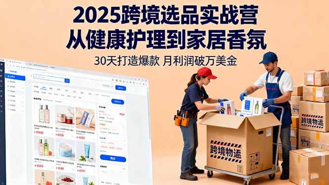 2025跨境选品实战营：从健康护理到家居香氛，30天打造爆款,月利润破万美金-悟思笔记，一个低调的学习营。