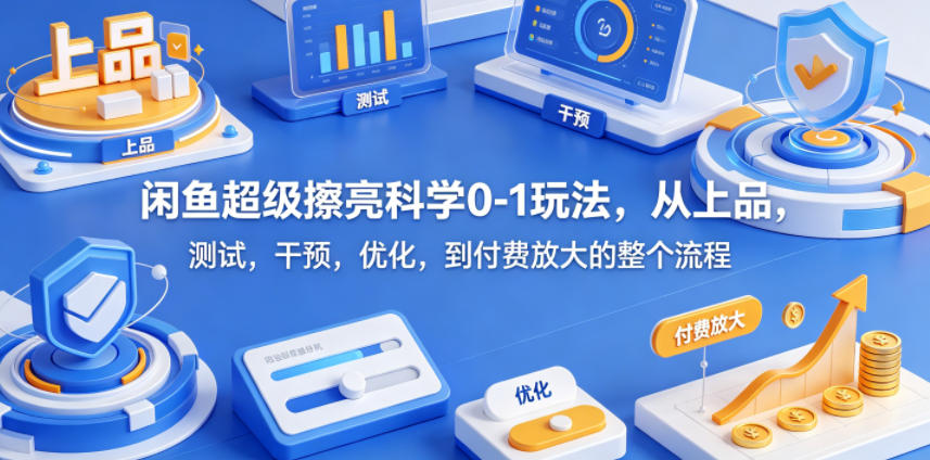 闲鱼超级擦亮科学0-1玩法，从上品，测试，干预，优化，到付费放大的整个流程-悟思笔记，一个低调的学习营。