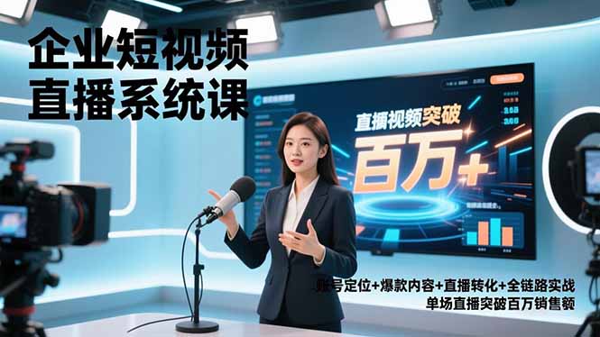 企业短视频直播系统课，账号定位+爆款内容+直播转化+全链路实战，单场直播突破百万销售额-悟思笔记，一个低调的学习营。