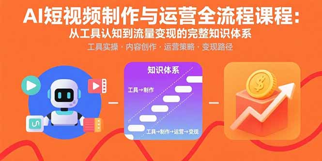 AI短视频制作与运营全流程课程：从工具认知到流量变现的完整知识体系-悟思笔记，一个低调的学习营。