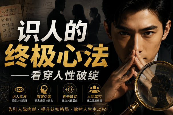 付费文章：识人的终极心法——看穿人性破绽-悟思笔记，一个低调的学习营。