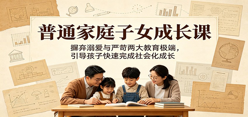 普通家庭子女成长课：摒弃溺爱与严苛两大教育极端，引导孩子快速完成社会化成长-悟思笔记，一个低调的学习营。