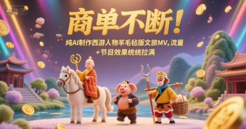 商单不断！纯AI制作西游人物羊毛毡版文旅MV，流量+节目效果统统拉满-悟思笔记，一个低调的学习营。