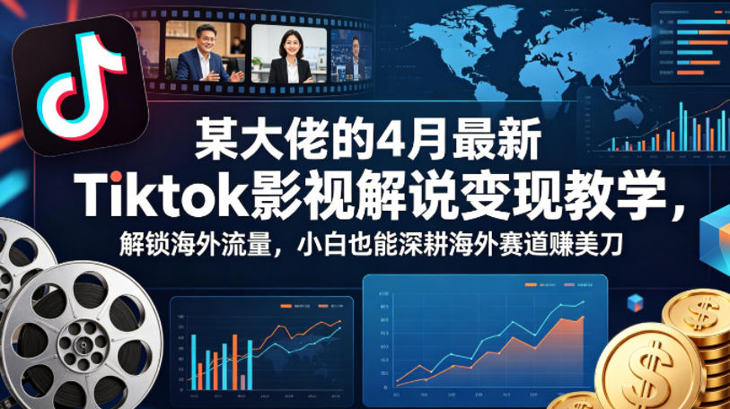 某大佬的4月最新Tiktok影视解说变现教学，解锁海外流量，小白也能深耕海外赛道賺美刀-悟思笔记，一个低调的学习营。