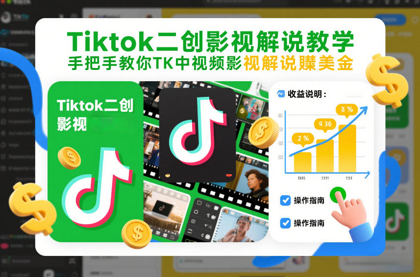 Tiktok二创影视解说教学，手把手教你TK中视频影视解说賺美金(更新26年1月)-悟思笔记，一个低调的学习营。