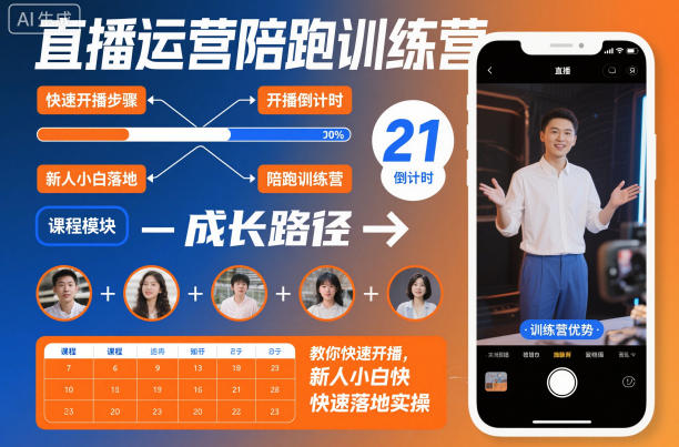 直播运营陪跑训练营，教你快速开播，新人小白快速落地实操-悟思笔记，一个低调的学习营。