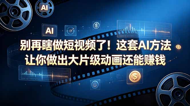 别再瞎做短视频了！这套 AI 方法让你做出大片级动画还能赚钱【原创双语字幕】-悟思笔记，一个低调的学习营。
