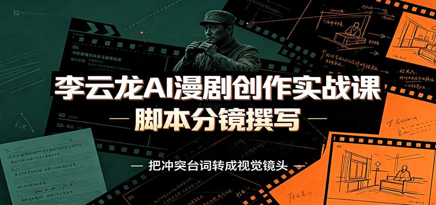 李云龙AI漫剧创作实战课：角色人设还原，脚本分镜撰写，AI漫剧成片完整制作教学-悟思笔记，一个低调的学习营。