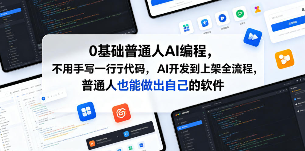 0基础普通人AI编程，不用手写一行代码，AI开发到上架全流程，普通人也能做出自己的软件-悟思笔记，一个低调的学习营。