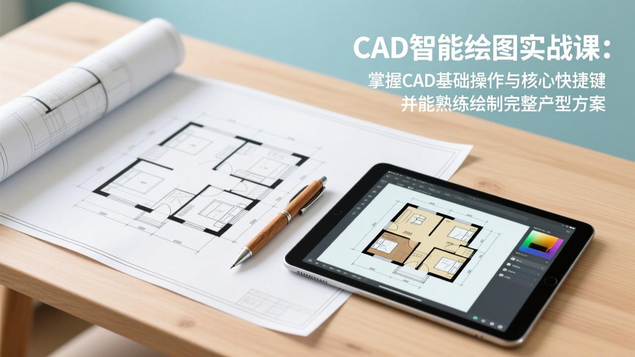 CAD智能绘图实战课：掌握CAD基础操作与核心快捷键，并能熟练绘制完整户型方案-悟思笔记，一个低调的学习营。