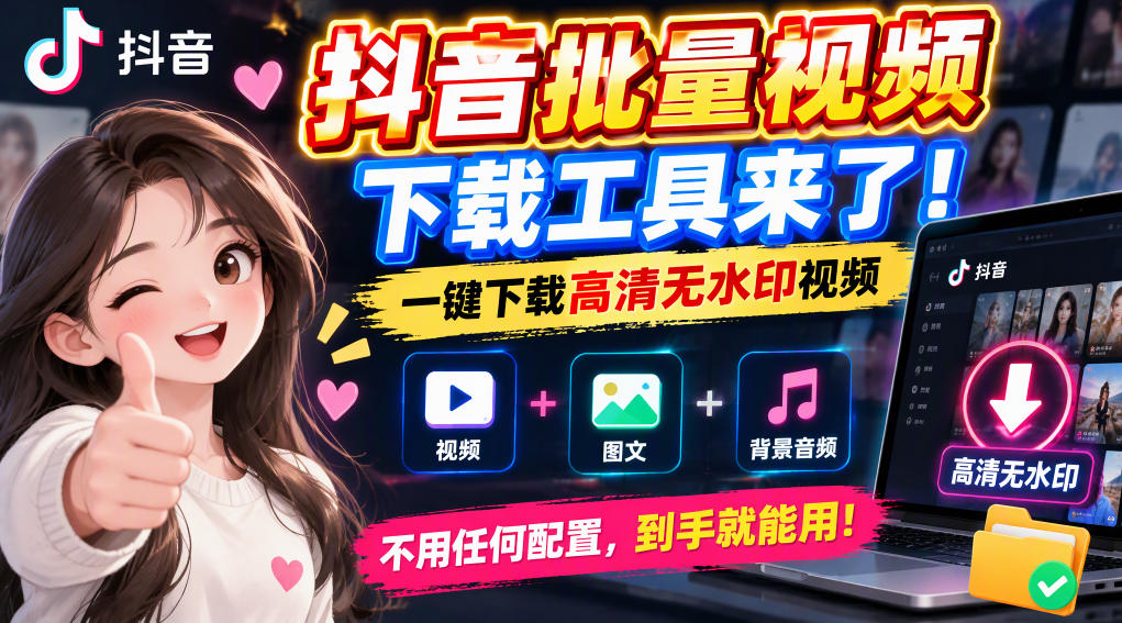 抖音批量视频下载工具，一键下载高清无水印视频，到手就能用-悟思笔记，一个低调的学习营。