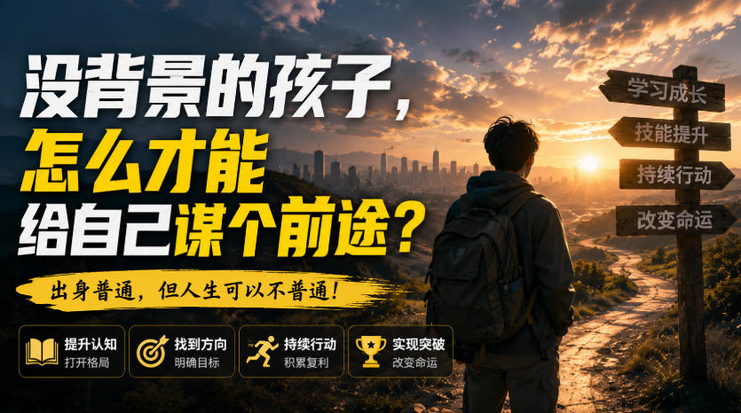 付费文章：没背景的孩子，怎么才能给自己谋个前途？-悟思笔记，一个低调的学习营。