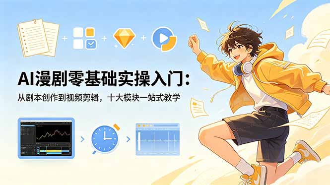 AI漫剧零基础实操入门：从剧本创作到视频剪辑，十大模块一站式教学-悟思笔记，一个低调的学习营。