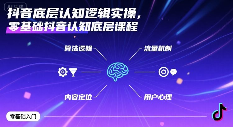 抖音底层认知逻辑实操，零基础抖音认知底层课程-悟思笔记，一个低调的学习营。