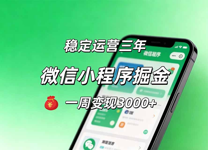 月收益稳定1W+的微信小程序，前期积累客户，后期躺平养老，小白轻松上手-悟思笔记，一个低调的学习营。