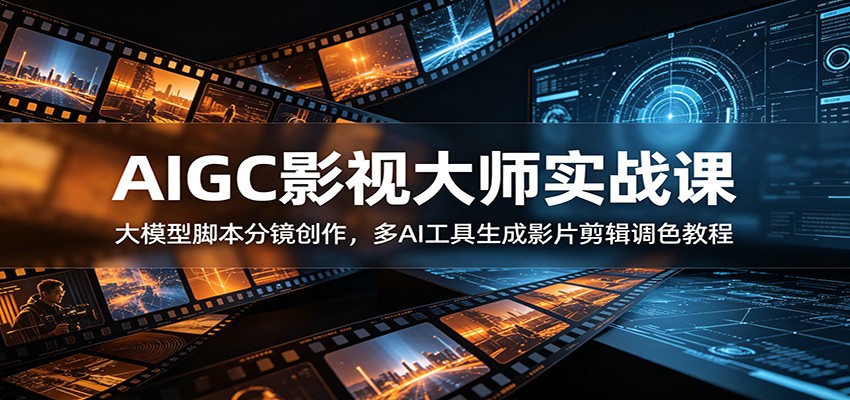 AIGC影视大师实战课：大模型脚本分镜创作，多AI工具生成影片剪辑调色教程-悟思笔记，一个低调的学习营。