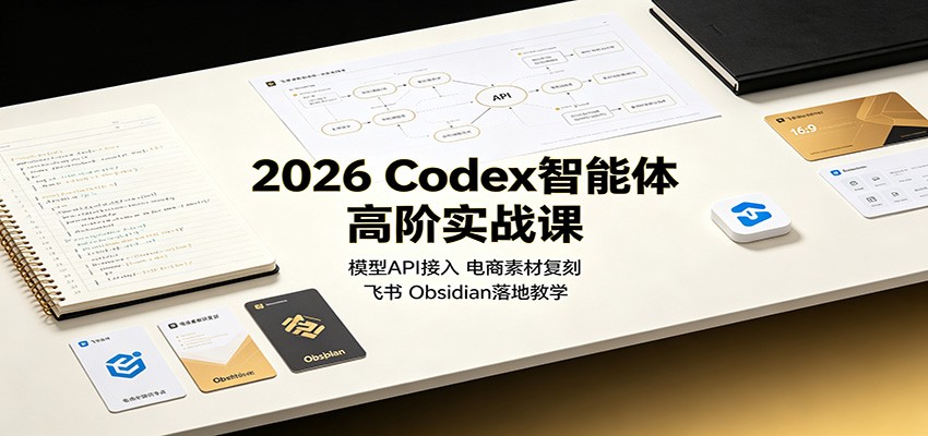 2026 Codex智能体高阶实战课：模型API接入，电商素材复刻，飞书Obsidian落地教学-悟思笔记，一个低调的学习营。