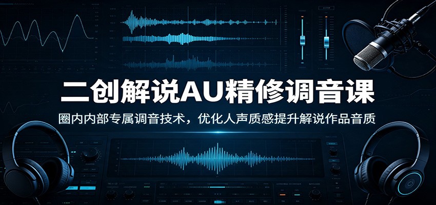 二创解说AU精修调音课：圈内内部专属调音技术，优化人声质感提升解说作品音质-悟思笔记，一个低调的学习营。
