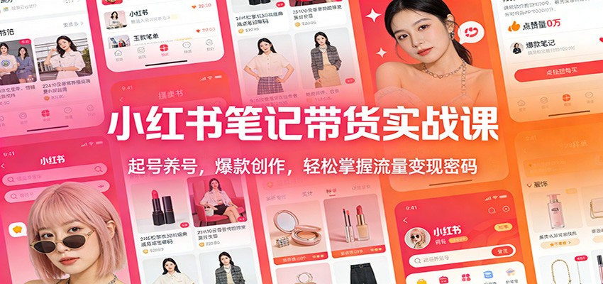 小红书笔记带货实战课：起号养号，爆款创作，轻松掌握流量变现密码-悟思笔记，一个低调的学习营。