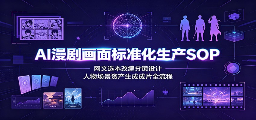 AI漫剧画面标准化生产SOP：网文选本改编分镜设计，人物场景资产生成成片全流程-悟思笔记，一个低调的学习营。