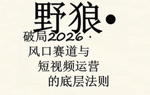 野狼团队·多平台实操运营课，覆盖AI口播、服装、好物、漫剪等热门玩法(更新4月29日)-悟思笔记，一个低调的学习营。