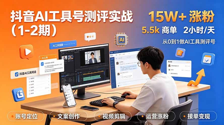抖音AI工具号测评实战(1-2期-悟思笔记，一个低调的学习营。
