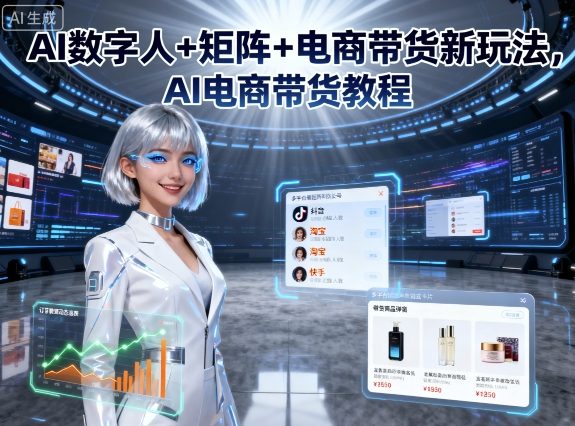 AI数字人+矩阵+电商带货新玩法，AI电商带货教程-悟思笔记，一个低调的学习营。