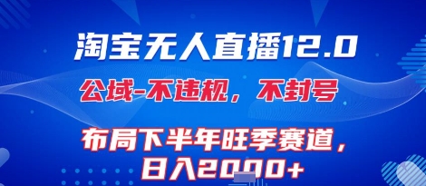 淘宝无人直播12.0，不封号，不违规，布局下半年旺季赛道，日入1k+(独家技术)【揭秘】-悟思笔记，一个低调的学习营。
