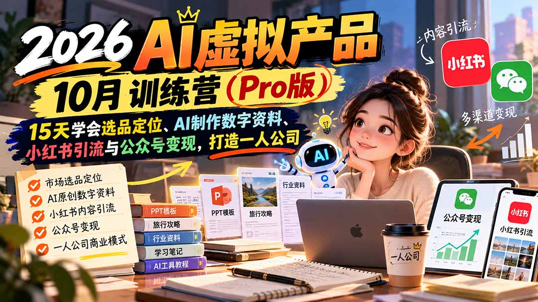 2026AI虚拟产品10月训练营(Pro版-悟思笔记，一个低调的学习营。