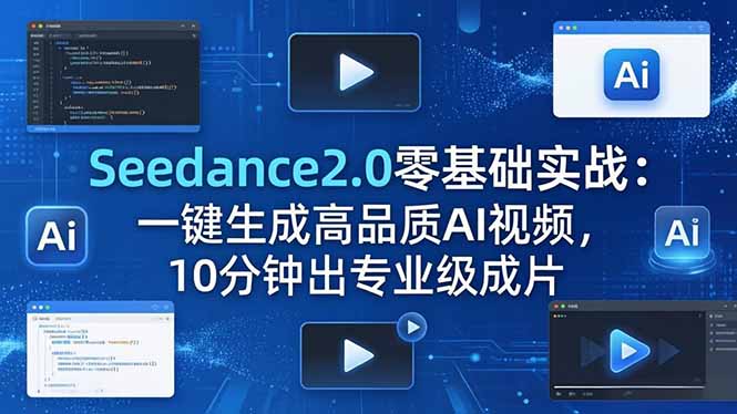 Seedance2.0零基础实战：一键生成高品质AI视频，10分钟出专业级成片-悟思笔记，一个低调的学习营。