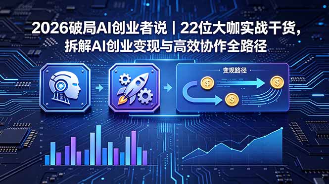 2026 破局 AI 创业者说｜22 位大咖实战干货，拆解 AI 创业变现与高效协作全路径-悟思笔记，一个低调的学习营。