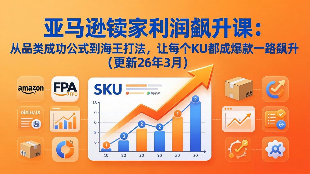 亚马逊卖家利润飙升课：从品类成功公式到海王打法，让每个SKU都成爆款一路飙升(更新26年3月-悟思笔记，一个低调的学习营。