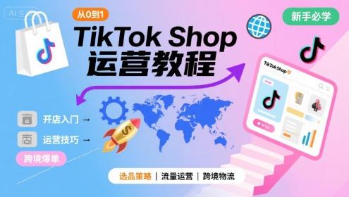 TikTok Shop从0到1运营教程，TikTok跨境电商新手必学课程-悟思笔记，一个低调的学习营。