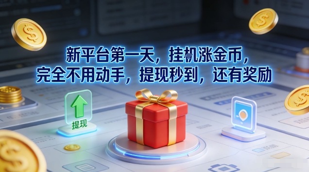 新平台第一天，挂G涨金币，完全不用动手，提现秒到，还有奖励【揭秘】-悟思笔记，一个低调的学习营。