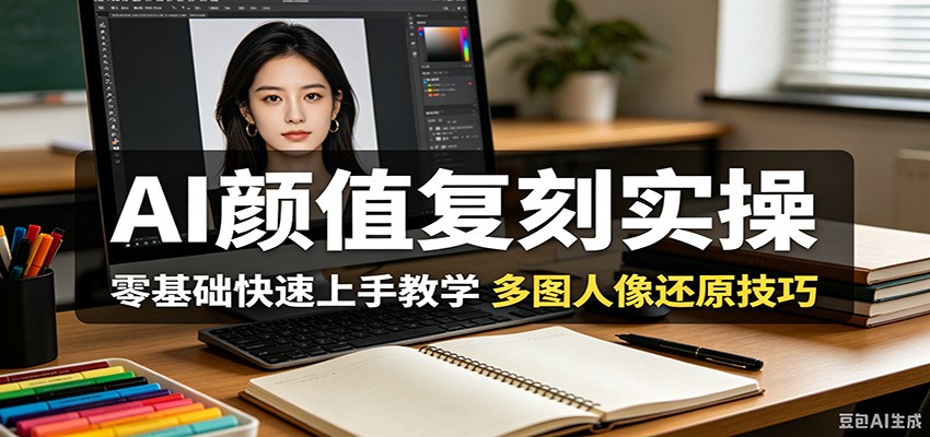AI颜值复刻实操，零基础快速上手教学，多图人像还原技巧-悟思笔记，一个低调的学习营。
