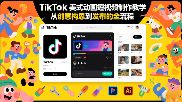 TikTok美式动画短视频制作教学，从创意构思到发布的全流程-悟思笔记，一个低调的学习营。